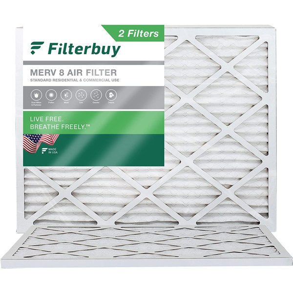Filterbuy 18x25x1 Air Filter MERV 8, Pleated HVAC AC Furnace Filters